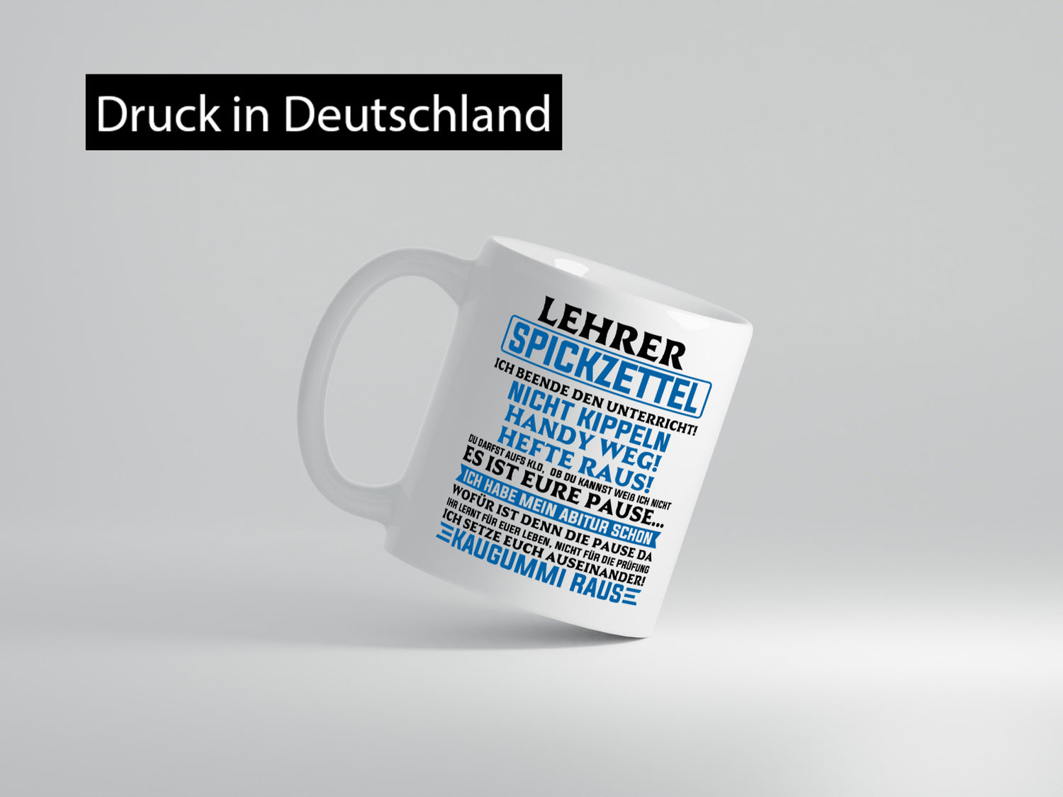 Lehrer Spickzettel | Beruf Tasse lustiger Spruch vl10 Geschenkidee Arbeit