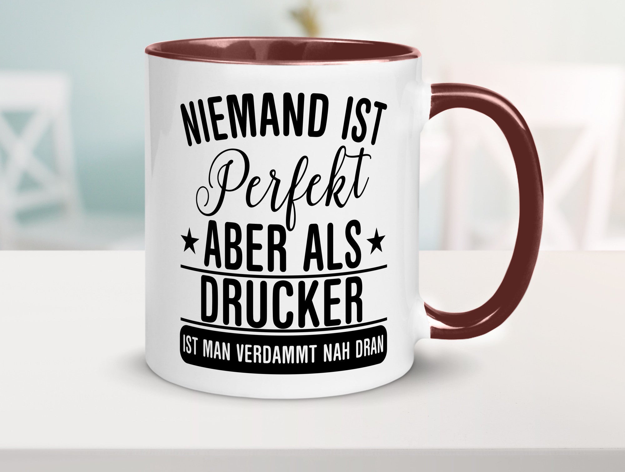 Verdammt nah dran: Drucker | Druckerei Print Medien lustig Humor Geschenkidee