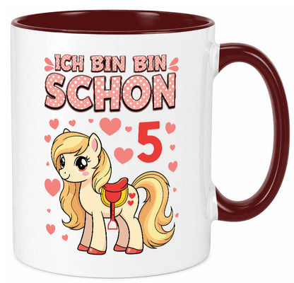 5. Geburtstag | 5 Jahre Mädchen Reiten Pony Humor Geschenkidee Tasse