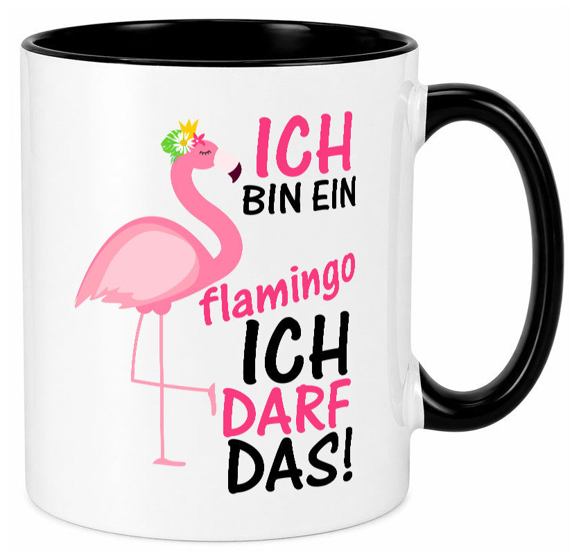 Ich bin ein Flamingo | Tier-Comic lustiger Spruch Blume Geschenk Tierliebhaber Tasse