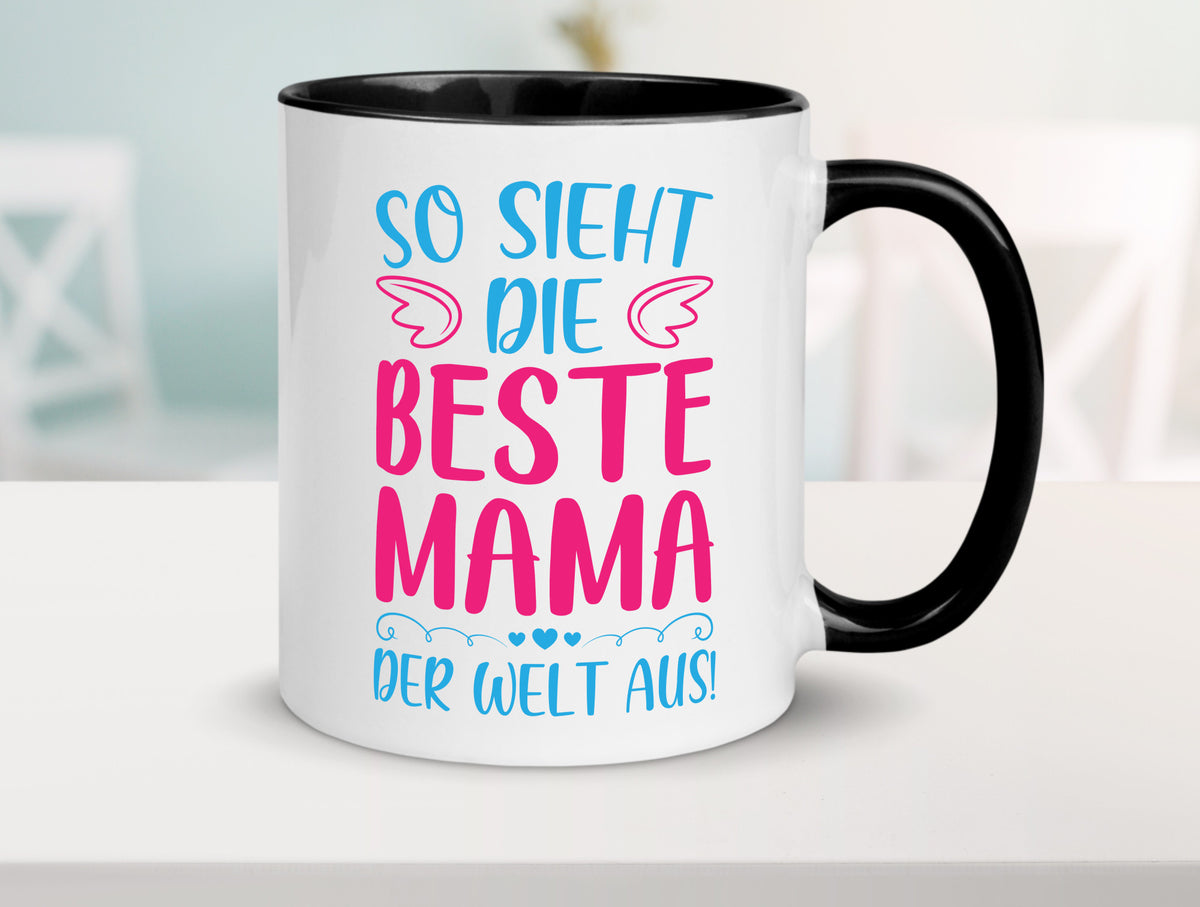 Beste Mama der Welt | Herzchen Geschenk Familie Geschenkidee lustiger Spruch Tasse