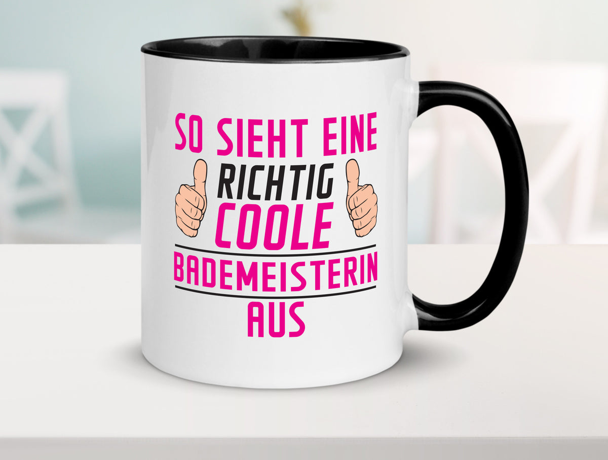 Richtig Coole Bademeisterin | Schwimmmeisterin Geschenk Humor Geschenkidee Tasse