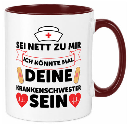 Ich könnte deine Krankenschwester sein | Pflegekraft Geschenkidee Humor Tasse