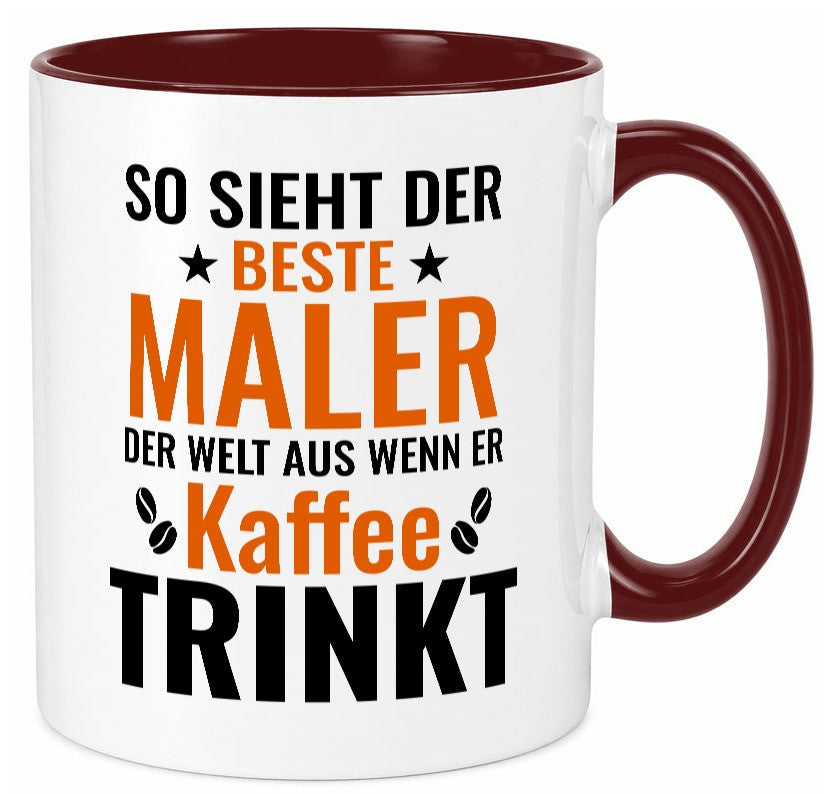 Kaffee trinkt: Maler | Malerei lustiger Spruch Geschenk Humor Geschenkidee Tasse