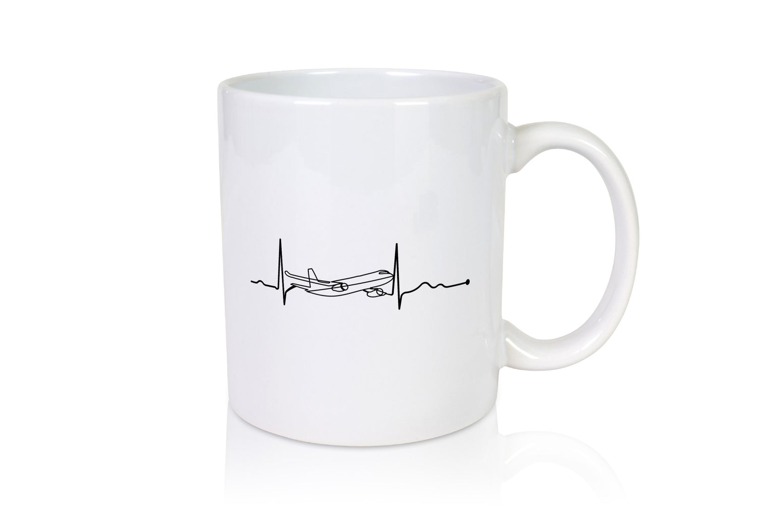 Flugzeug Herzschlag | fliegen Pilot Flieger Humor Geschenkidee Tasse