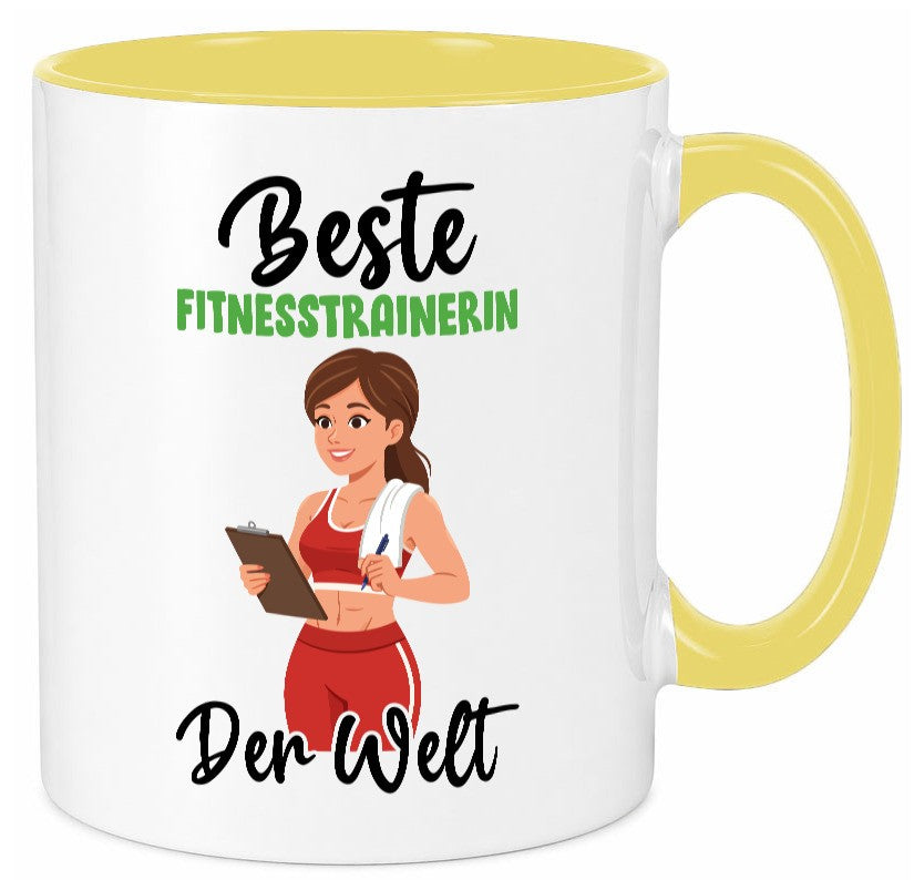 Beste Fitnesstrainerin | Trainerin Sport v2 lustiger Spruch Geschenk Humor Tasse
