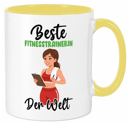 Beste Fitnesstrainerin | Trainerin Sport v2 lustiger Spruch Geschenk Humor Tasse