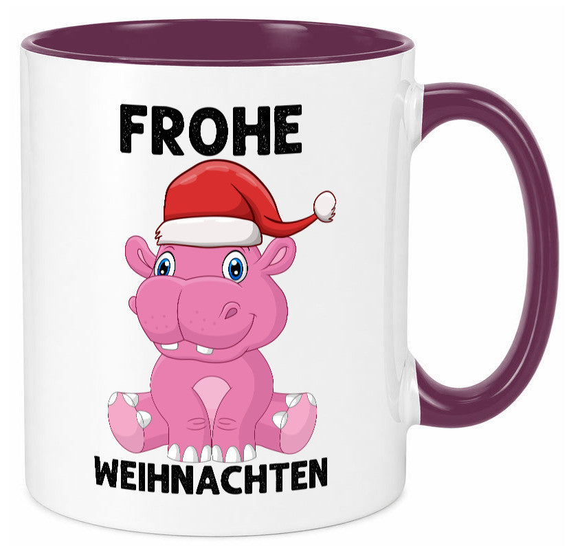 Frohe Weihnachten | Weihnachtstiere Nilpferd Humor Tierliebhaber Geschenkidee Tasse