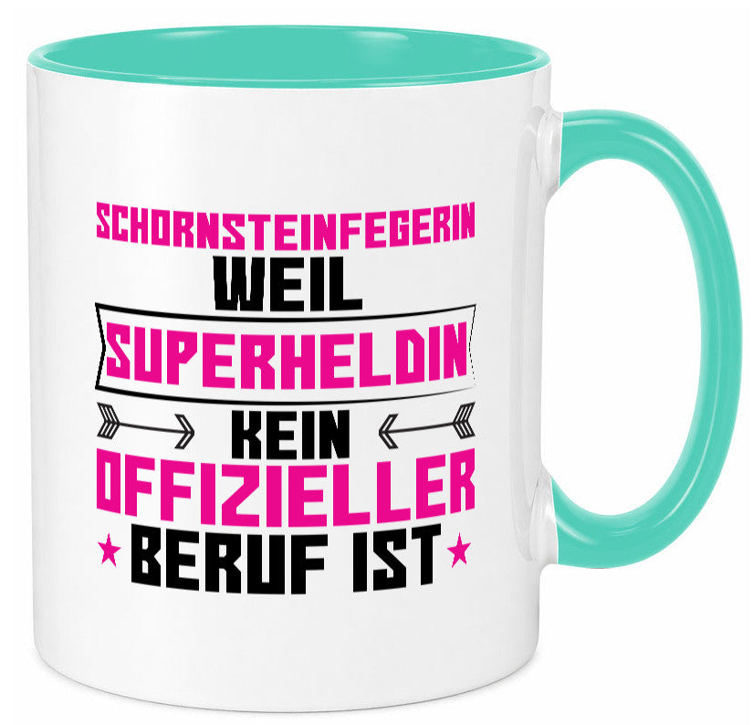 Superheldin Schornsteinfegerin | Kaminkehrer Handwerk Humor Geschenkidee Tasse