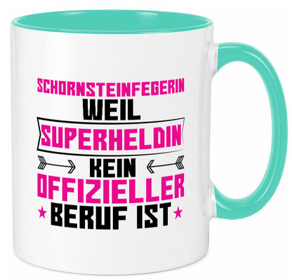 Superheldin Schornsteinfegerin | Kaminkehrer Handwerk Humor Geschenkidee Tasse
