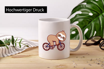 Faultier Tasse | Fahrrad Sportmuffel Fahrradmotiv lustig Tierliebhaber Humor