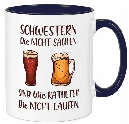 Schwestern die nicht saufen, Katheder laufen | Gläser lustiger Spruch Geschenk