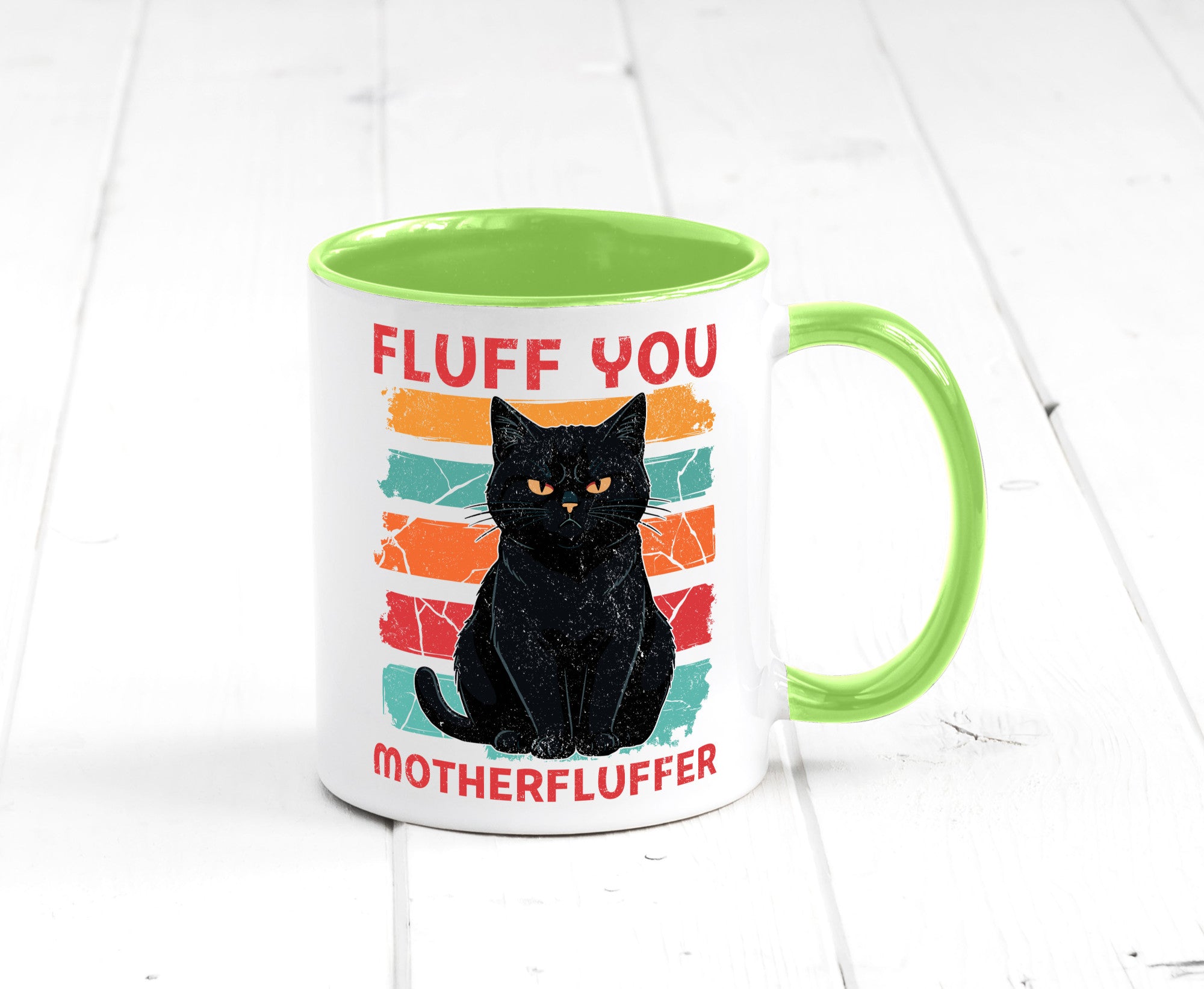 Fluff you Motherfluffer | Schwarze Katze Böse Humor Tierliebhaber Geschenkidee