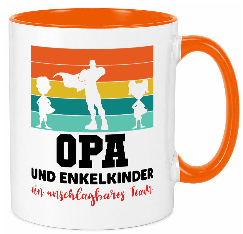 Opa und Enkelkinder ein unschlagbares Team Geschenkidee Familie Humor Tasse