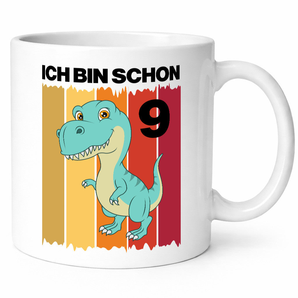 9. Geburtstag | 9 Jahre Dinosaurier lustiger Spruch Geschenk Geschenkidee Tasse