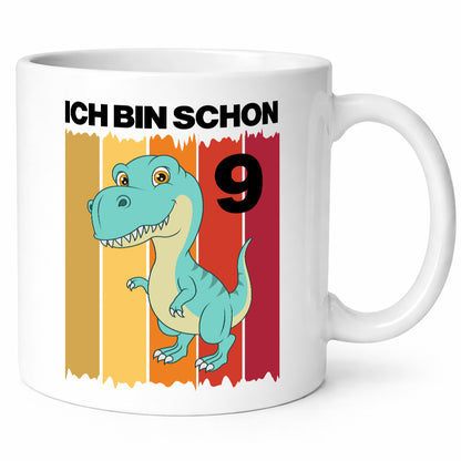 9. Geburtstag | 9 Jahre Dinosaurier lustiger Spruch Geschenk Geschenkidee Tasse
