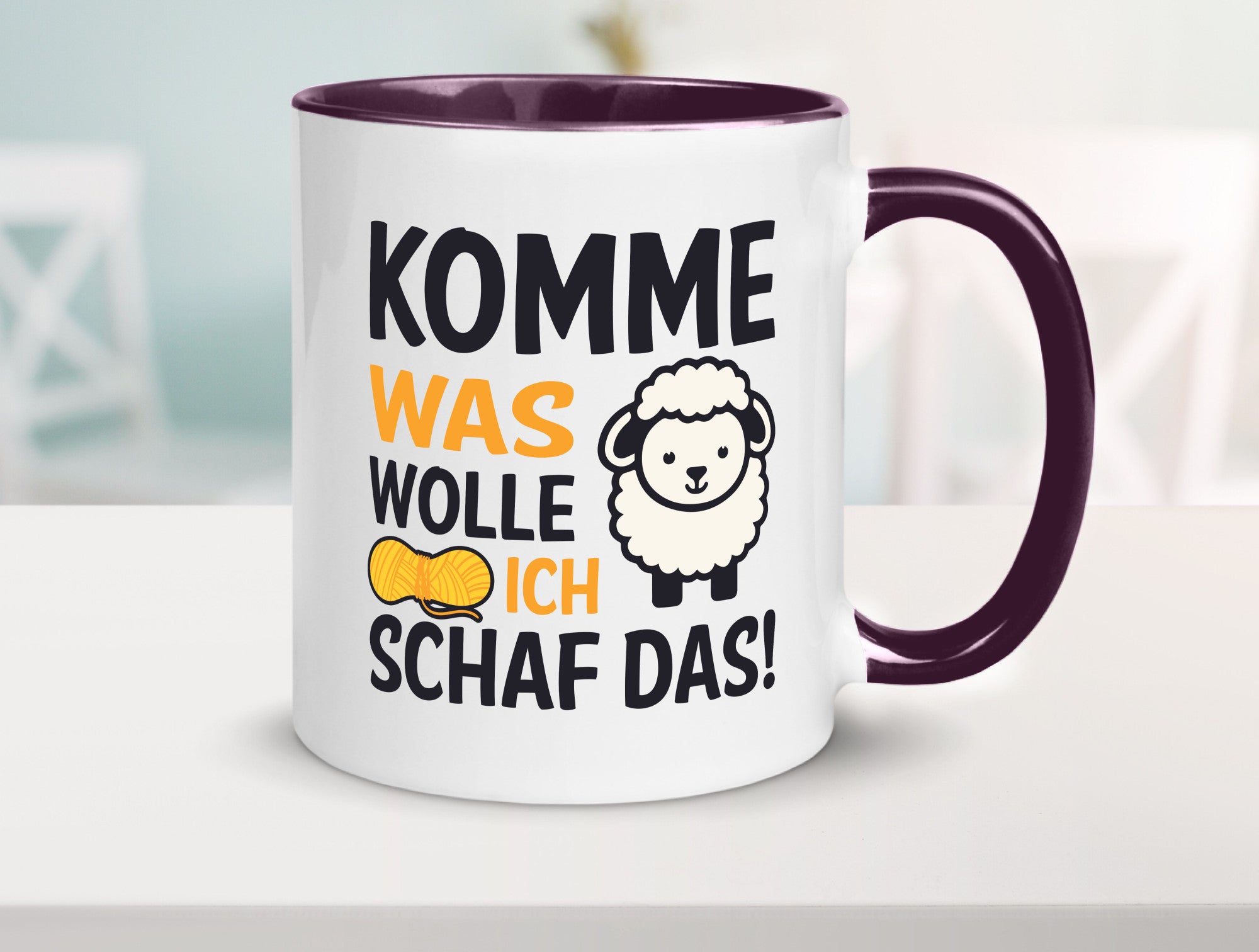 Komme was wolle, ich schaf das | Wolle Humor Geschenkidee Tasse
