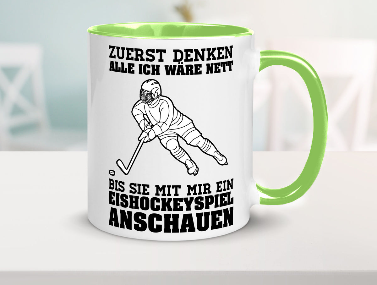 Eishockeyspiel | Eishockeyfan Tasse Eishockeyspieler Humor Geschenkidee