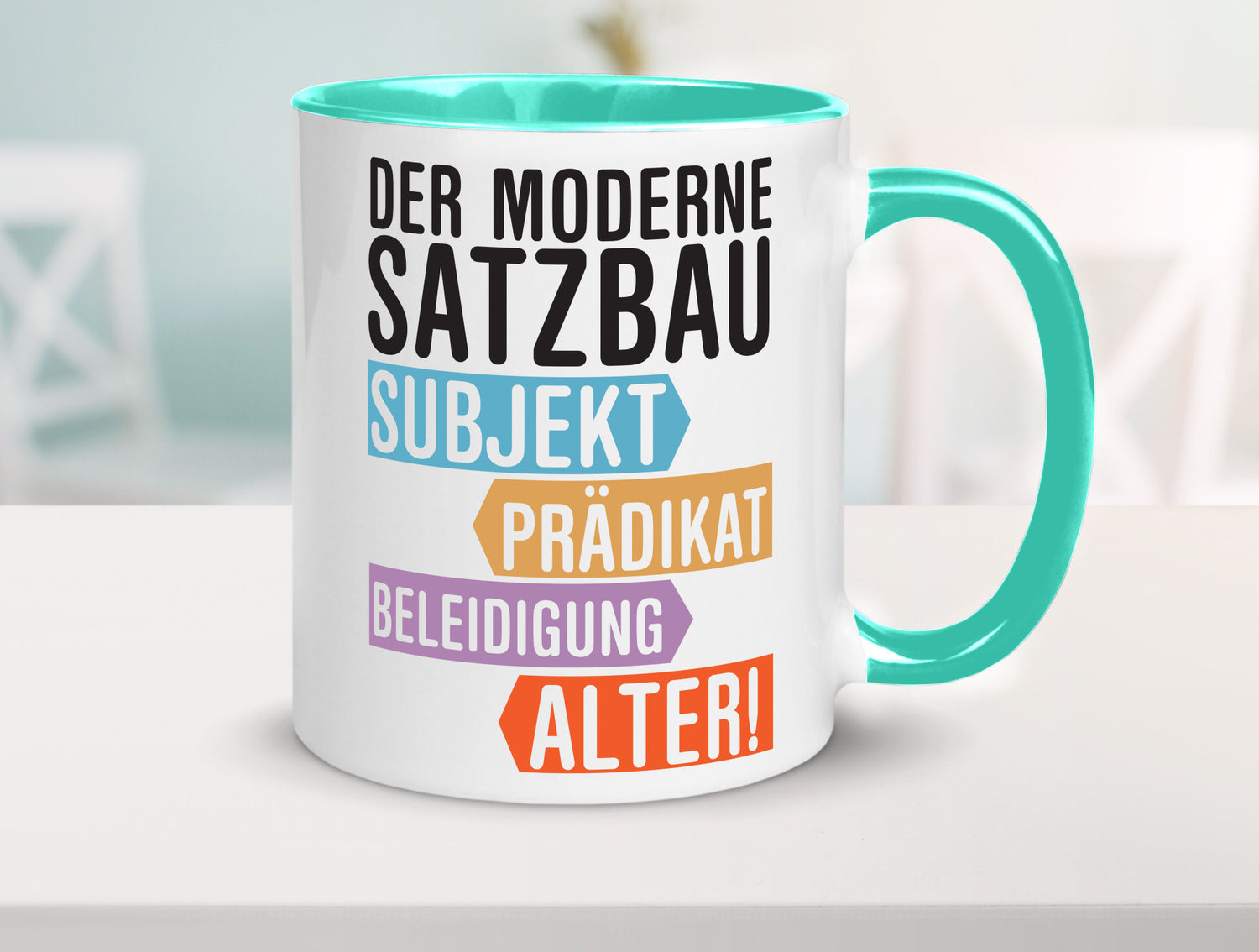 Moderner Satzbau | Lehrer Lehrerin Kollege lustig Arbeit Kollegen Büro Geschenk