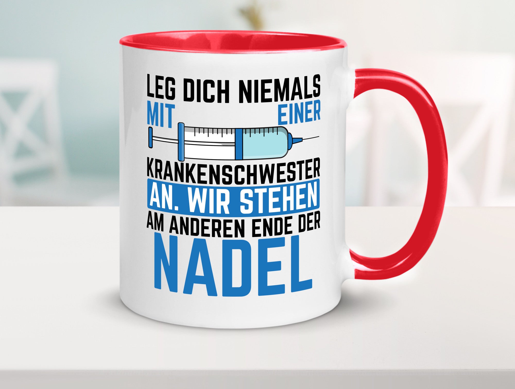 Krankenschwester anlegen | Nadel Spritze Klinik Spruch Geschenkidee Humor Tasse