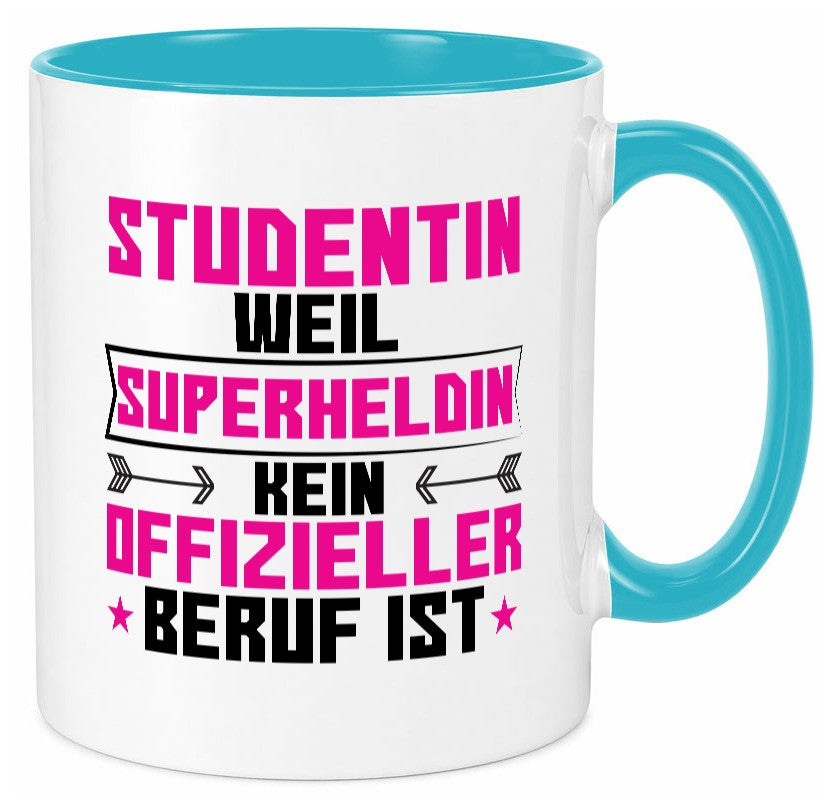 Superheldin Studentin | Uni Studium Universität Humor Geschenkidee Tasse