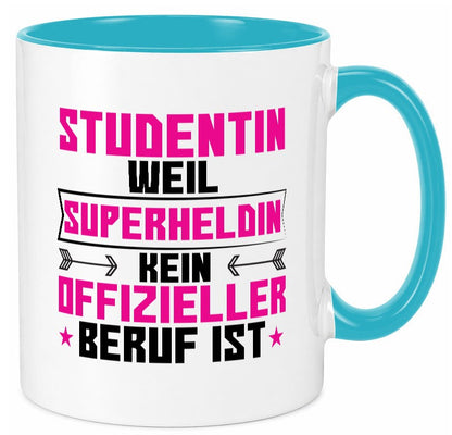 Superheldin Studentin | Uni Studium Universität Humor Geschenkidee Tasse