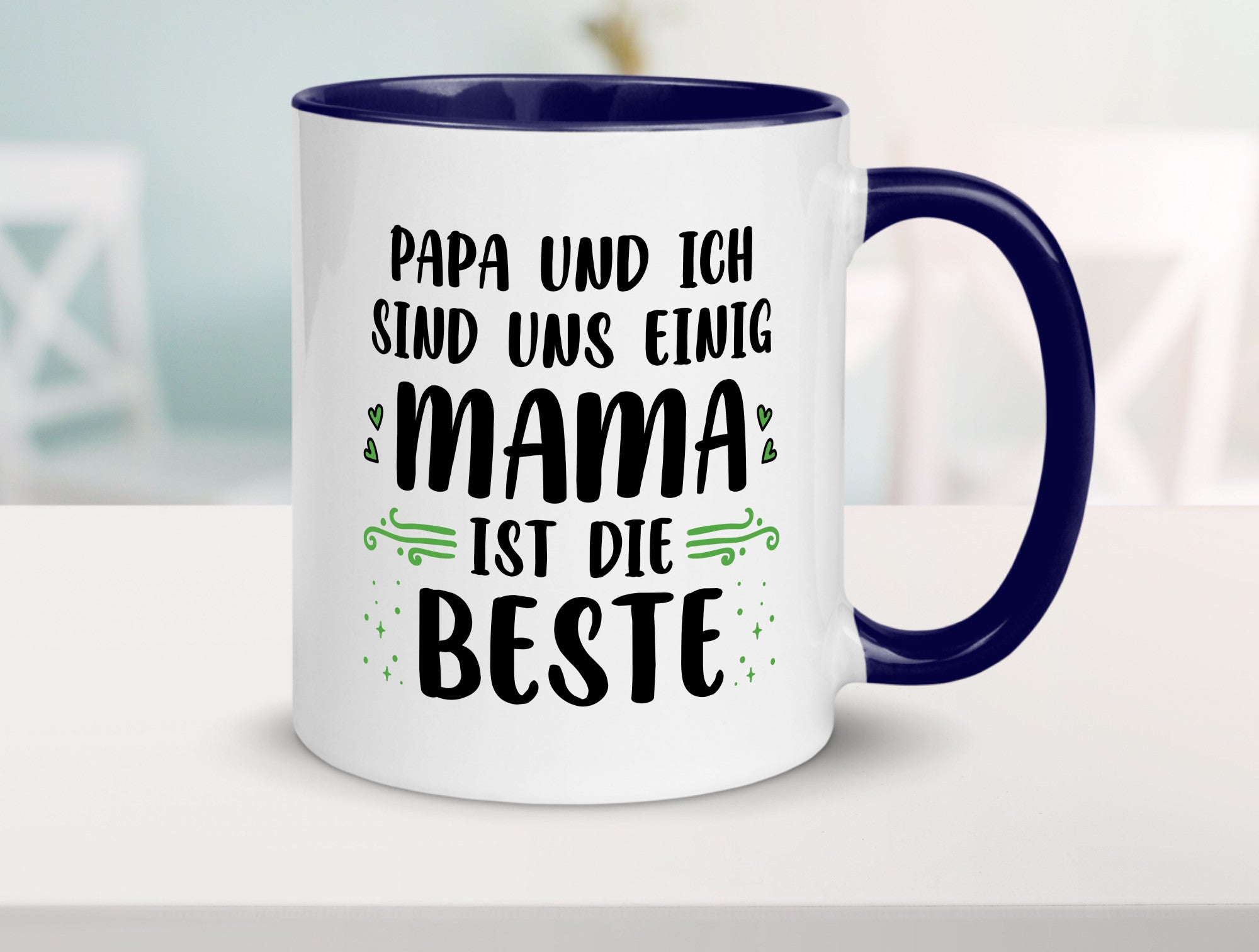 Papa und ich sind uns einige Mama ist die beste | Muttertag Geschenk Familie