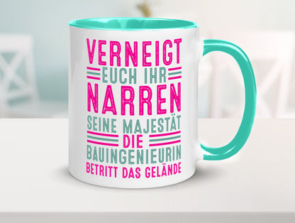Verneigt euch: Bauingenieurin | Ingenieurin Geschenkidee Humor Tasse