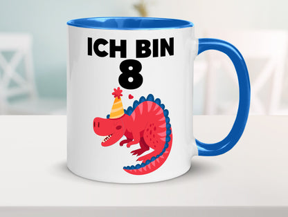 8. Geburtstag | Dino Dinosaurier 8 Jahre lustig Geschenkidee Geschenk Tasse