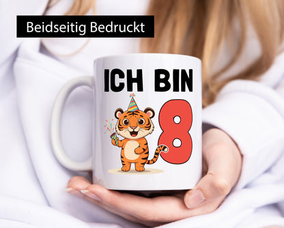 8. Geburtstag | 8 Jahre Tiger Geschenkidee Humor Tasse