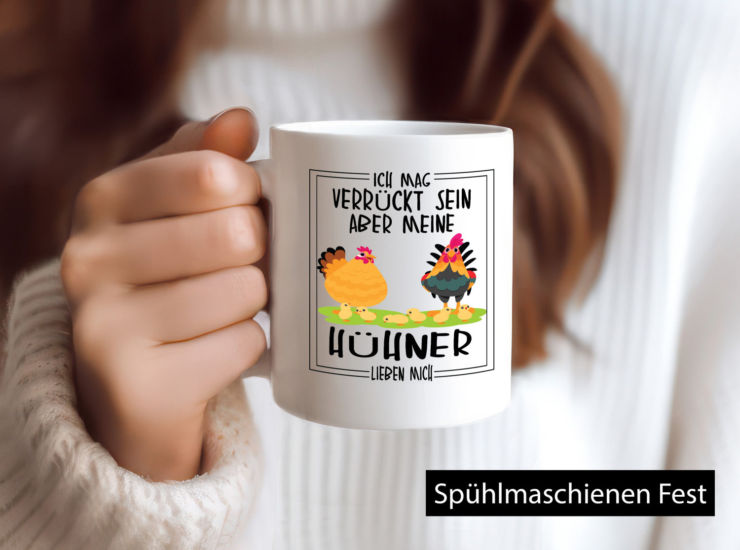 Ich mag verrückt sein aber meine Hühner lieben mich Geschenk Humor Geschenkidee