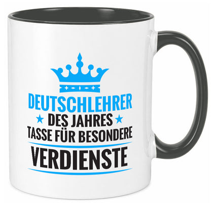 Besonderer Verdienst: Deutschlehrer | Lehrer Schule lustig Humor Geschenkidee Tasse