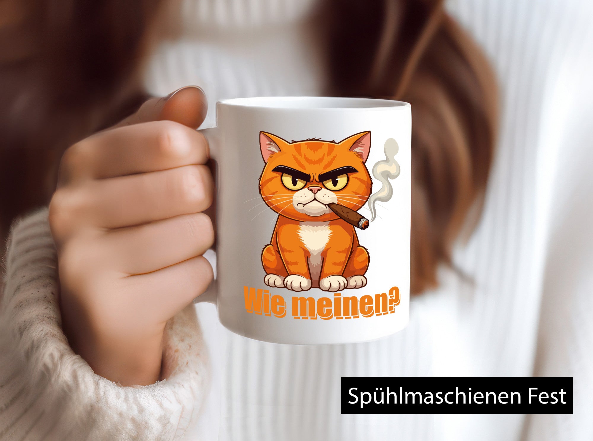 Wie meinen? | Böse katze Katzenliebhaber Geschenk Tierliebhaber Humor lustiger