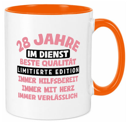 28 Jahre im Dienst | Jubiläum Arbeit v11 Geschenk Kollegen Büro lustiger Spruch Tasse