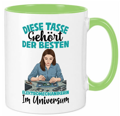 Im Universum: Elektromechanikerin | Mechanikerin lustig Humor Geschenkidee Tasse
