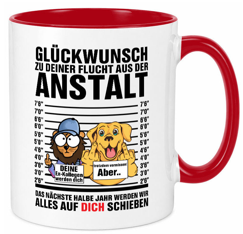 Glückwunsch zu deiner Flucht | Abschiedgeschenk v3 Geschenk Humor Geschenkidee