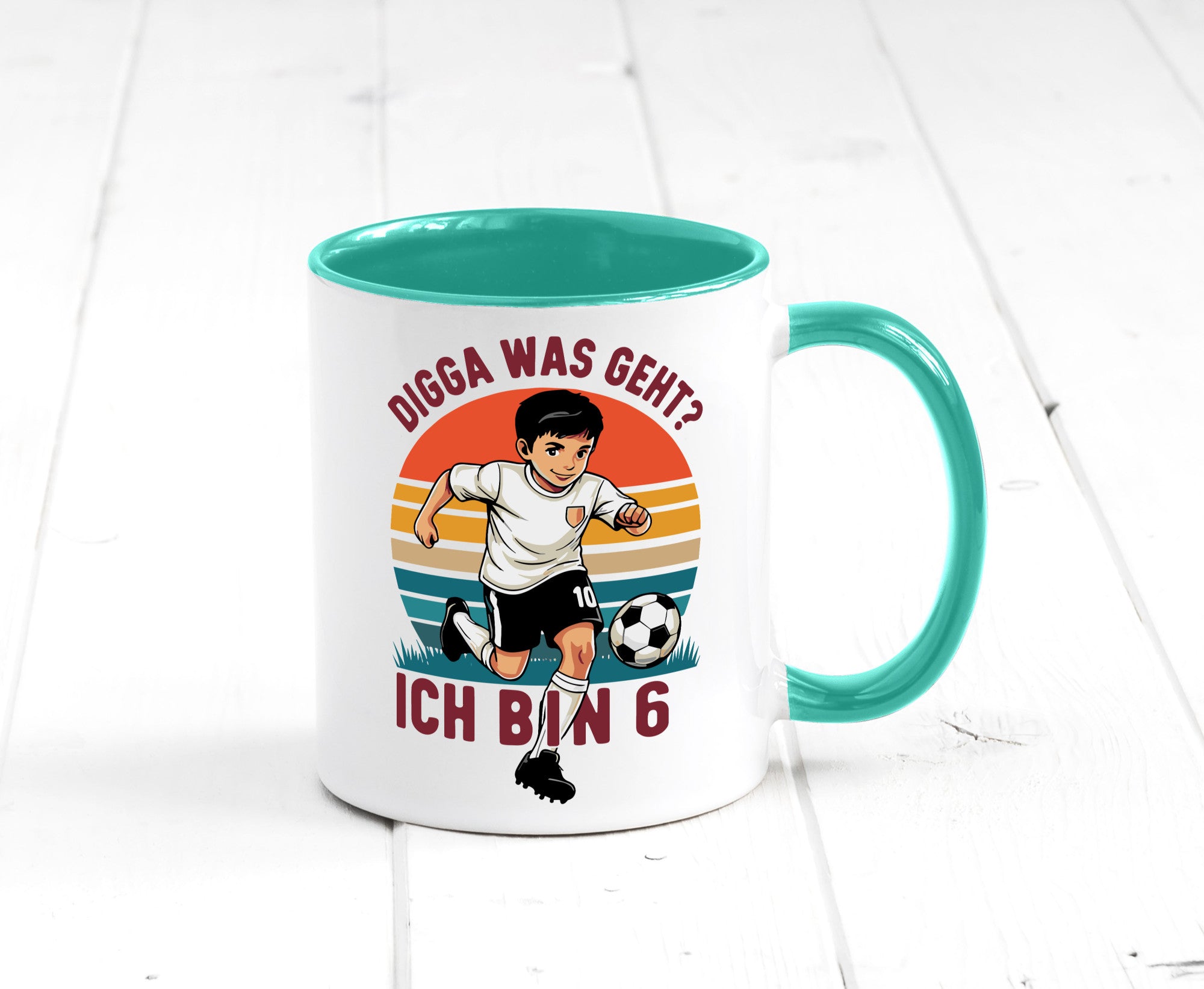 6 Geburtstag | Jahre Digga was geht ab Fußball lustiger Spruch Geschenk