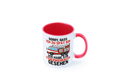 Ich hab ein feuerwehrauto gesehen | lustig Humor Geschenkidee Geschenk Tasse