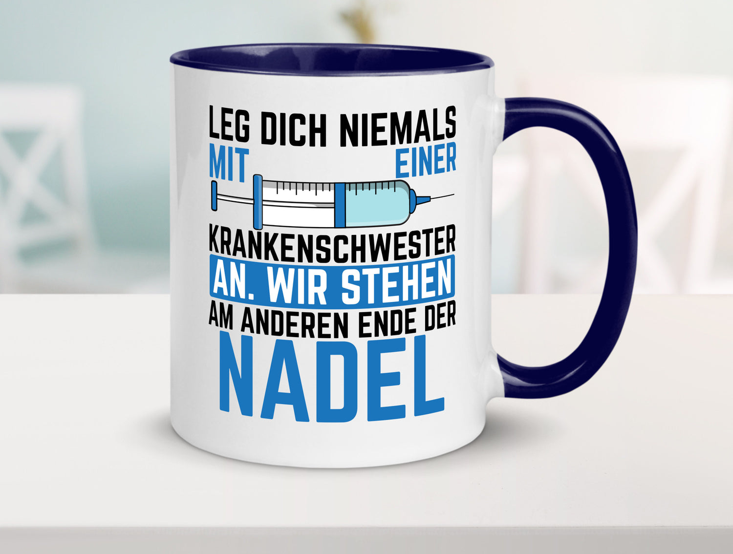 Krankenschwester anlegen | Nadel Spritze Klinik Spruch Geschenkidee Humor Tasse