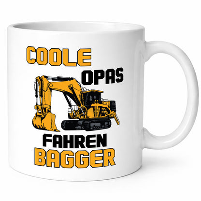 Coole Opas fahren Bagger | Baggerfahrer Opa Geschenkidee Familie Humor Tasse