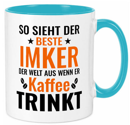Kaffee trinkt: Imker | Imkerei lustiger Spruch Geschenk Humor Geschenkidee Tasse