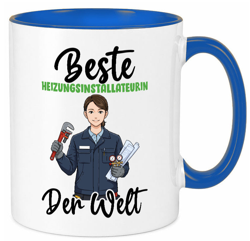 Beste Heizungsinstallateurin | Heizung v2 lustiger Spruch Geschenk Humor Tasse