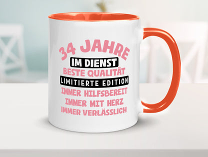 34 Jahre im Dienst | Jubiläum Arbeit v11 Geschenk Kollegen Büro lustiger Spruch