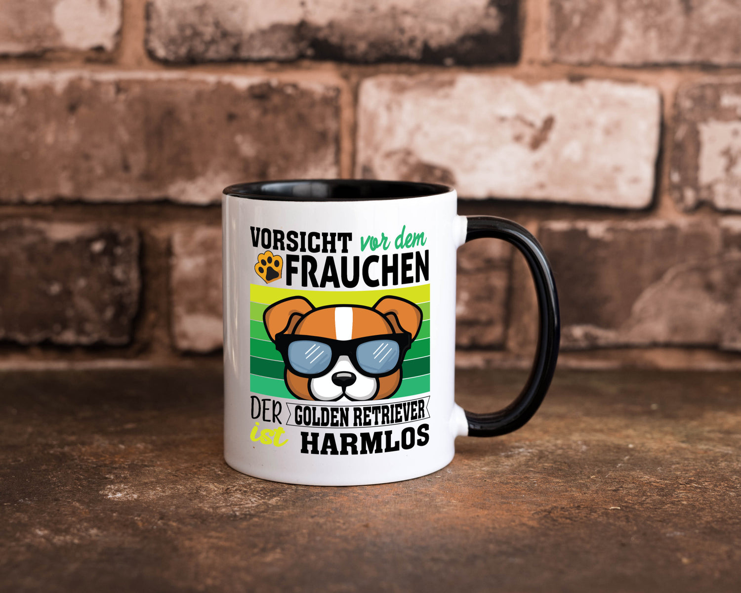 Vorsicht vor dem Frauchen Golden Retriever ist Harmlos lustiger Spruch Geschenk