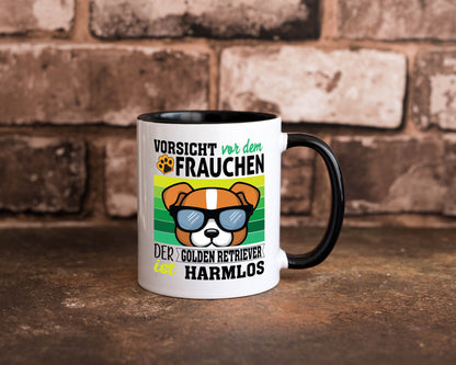 Vorsicht vor dem Frauchen Golden Retriever ist Harmlos lustiger Spruch Geschenk