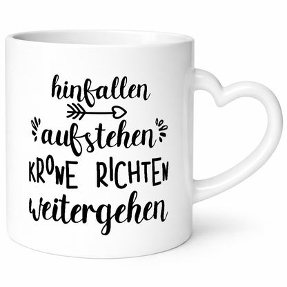 Hinfallen Kronerichten weitergehen | Prinzesin Geschenkidee Humor Tasse