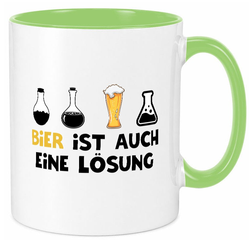 Bier ist auch eine Lösung | Bierliebhaber Biertrinker Geschenk Humor Tasse