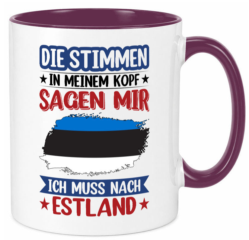 Estland | Urlaub Stimmen in meinem Kopf Traumland Geschenkidee Humor Tasse