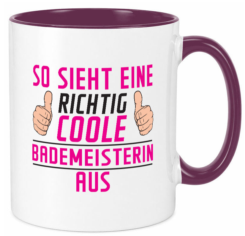 Richtig Coole Bademeisterin | Schwimmmeisterin Geschenk Humor Geschenkidee Tasse