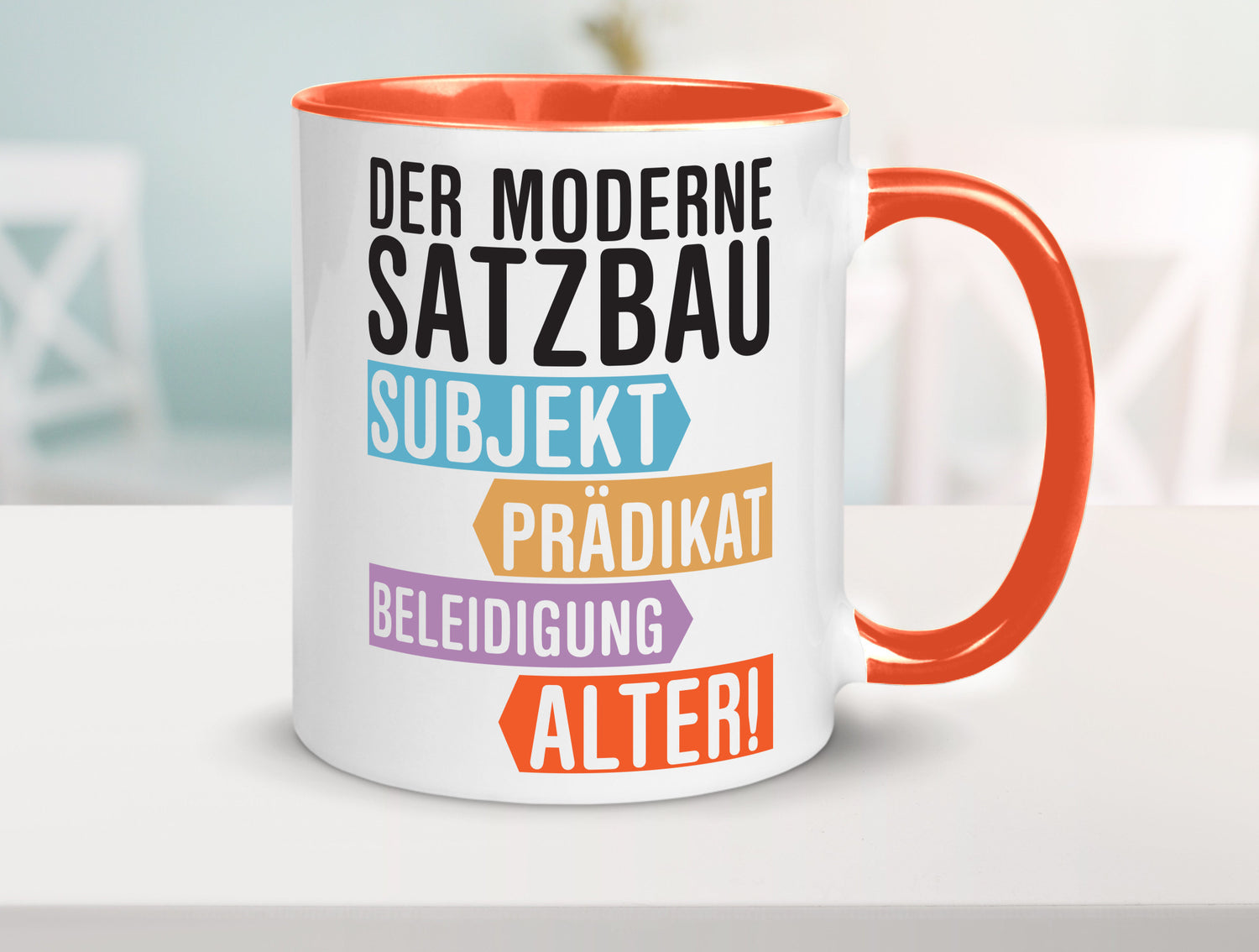 Moderner Satzbau | Lehrer Lehrerin Kollege lustig Arbeit Kollegen Büro Geschenk